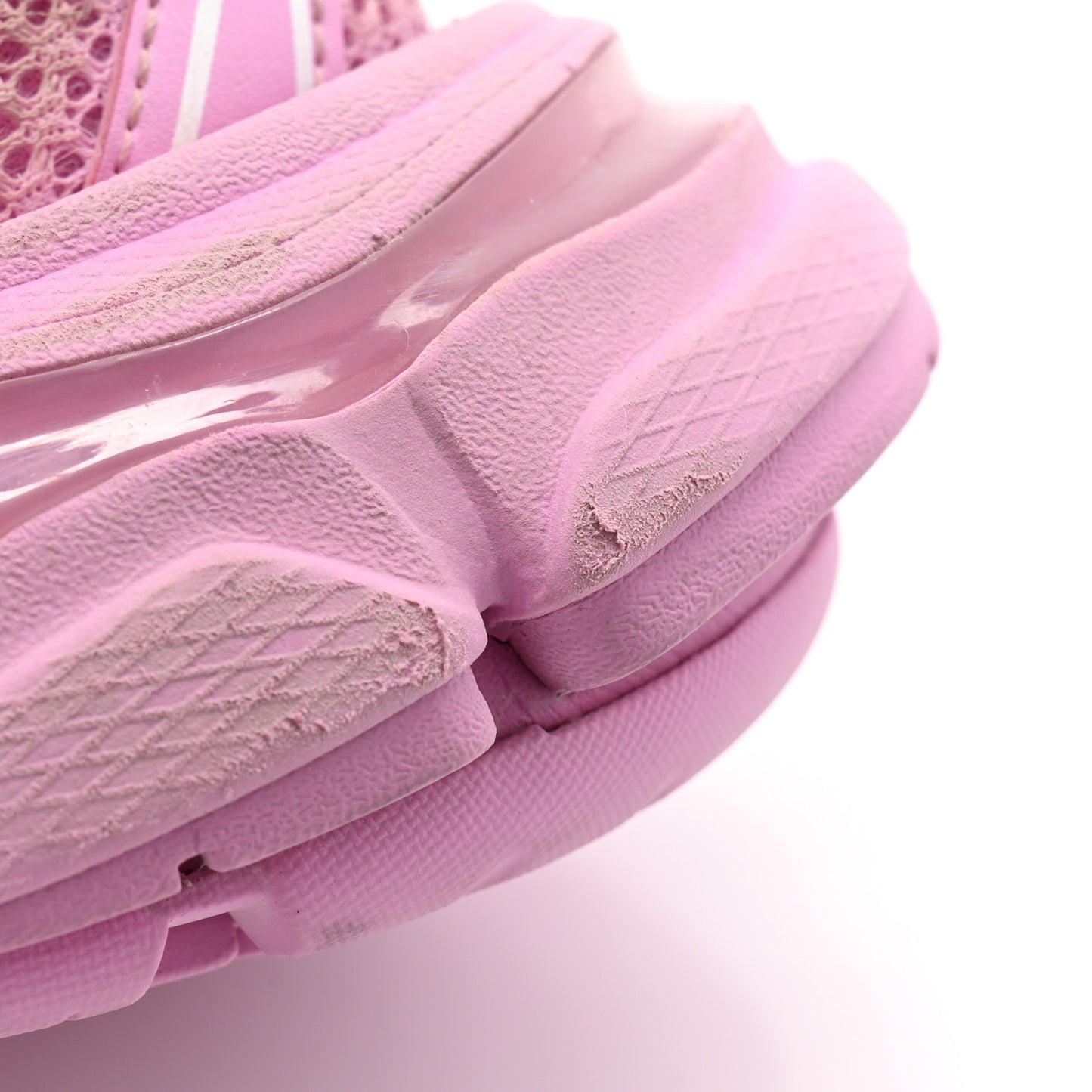 Mesh Nylon Destroyed Womens Track.3 Sneakers 37 Pink White