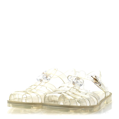 Gucci Shiny Rubber Double G Buckle Strap Sandals 41 Transparent 4 of 7