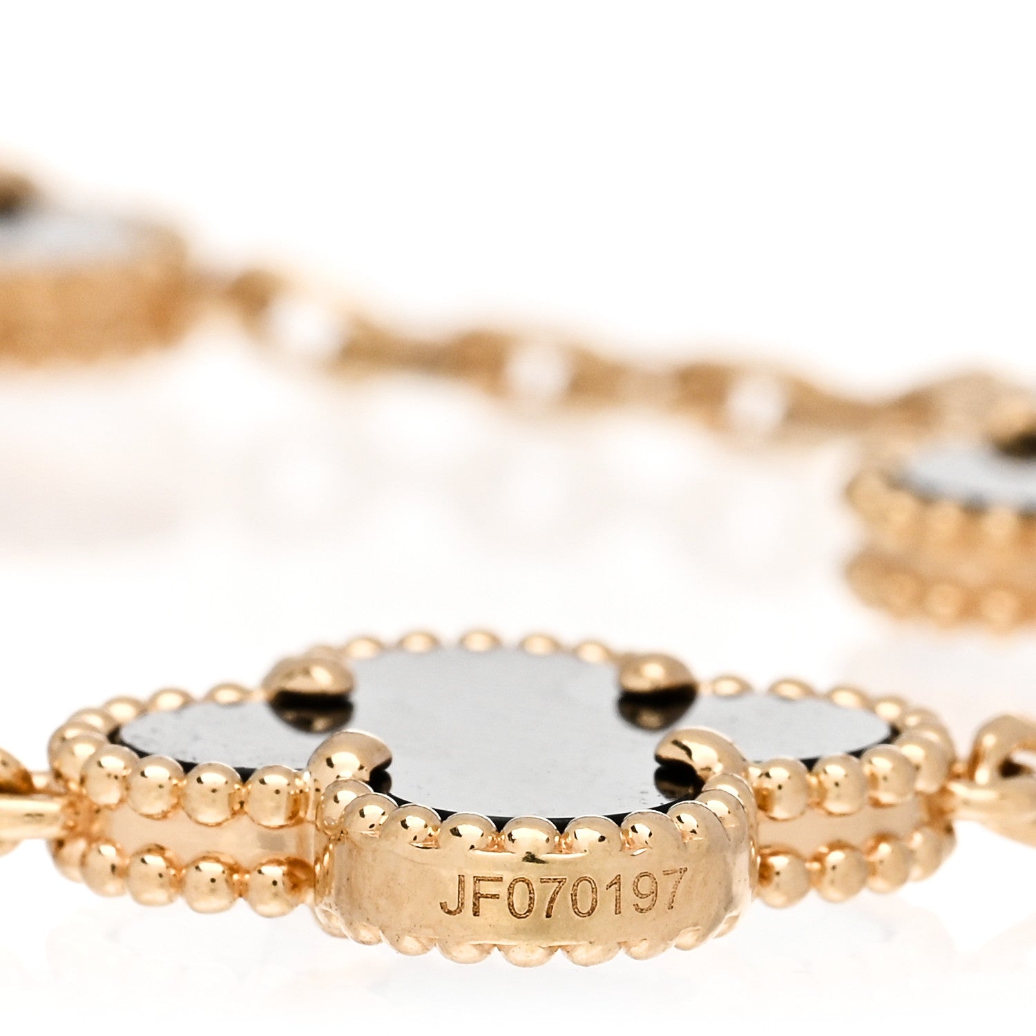 Van Cleef & Arpels 18K Yellow Gold Black Onyx 5 Motifs Vintage Alhambra Bracelet 4 of 5
