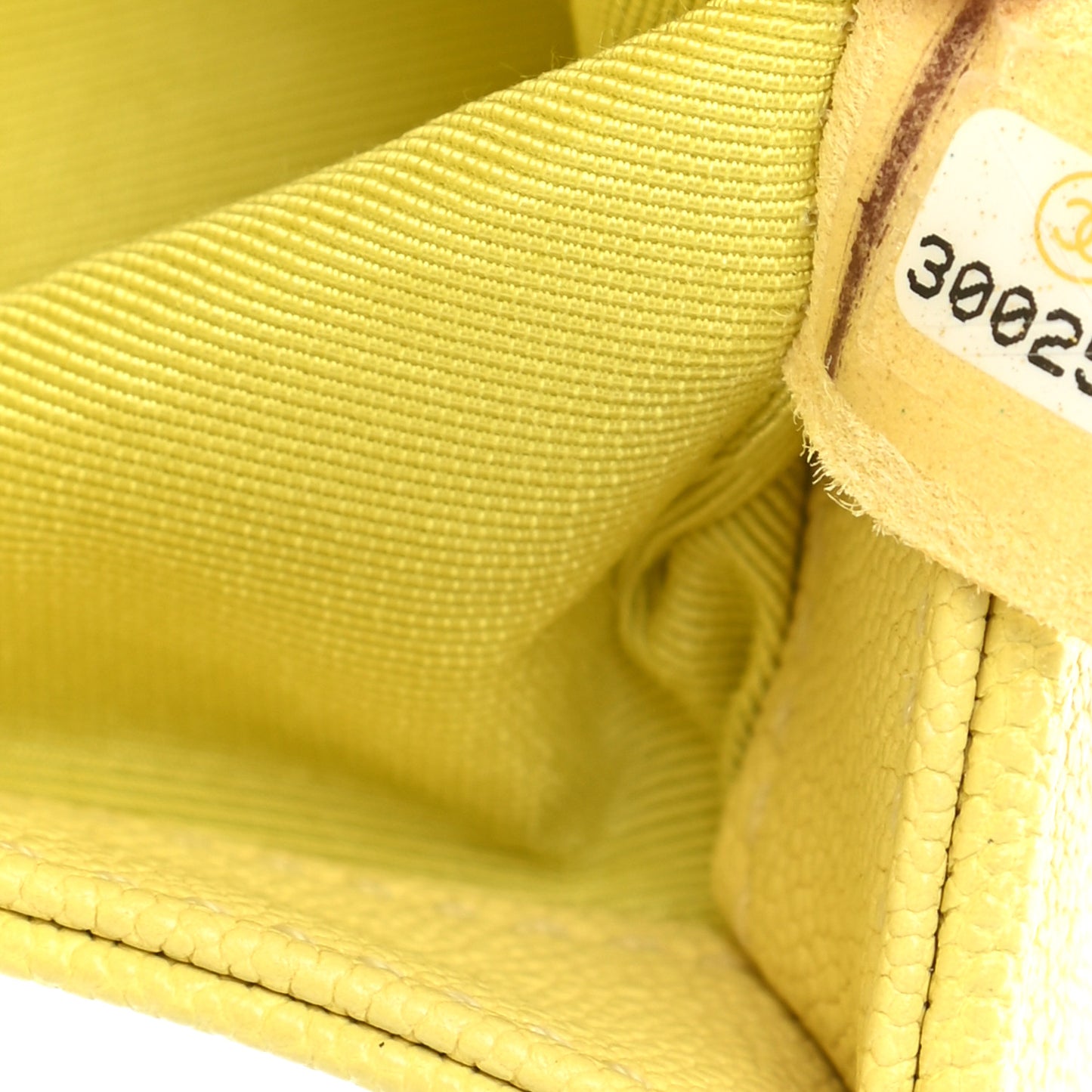 Caviar Chevron Quilted Small Boy Flap Yellow