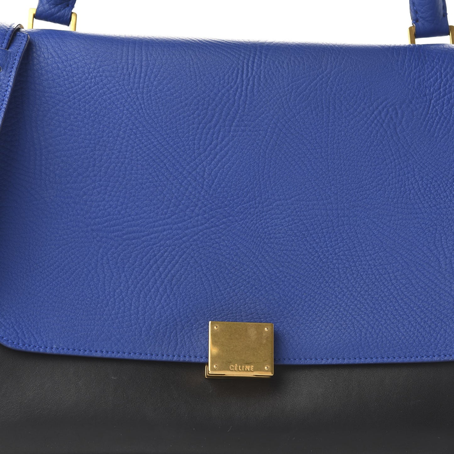 Elephant Calfskin Small Tri-color Trapeze Indigo