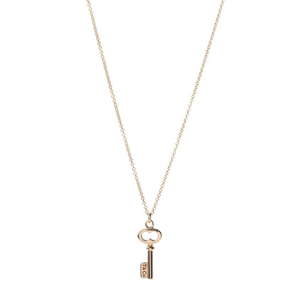 Tiffany 18K Rose Gold Mini Key Pendant Necklace 1 of 4