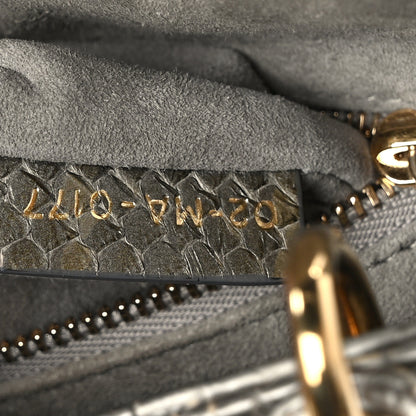 Christian Dior Metallic Snakeskin Cannage Mini Lady Dior Silver 7 of 14