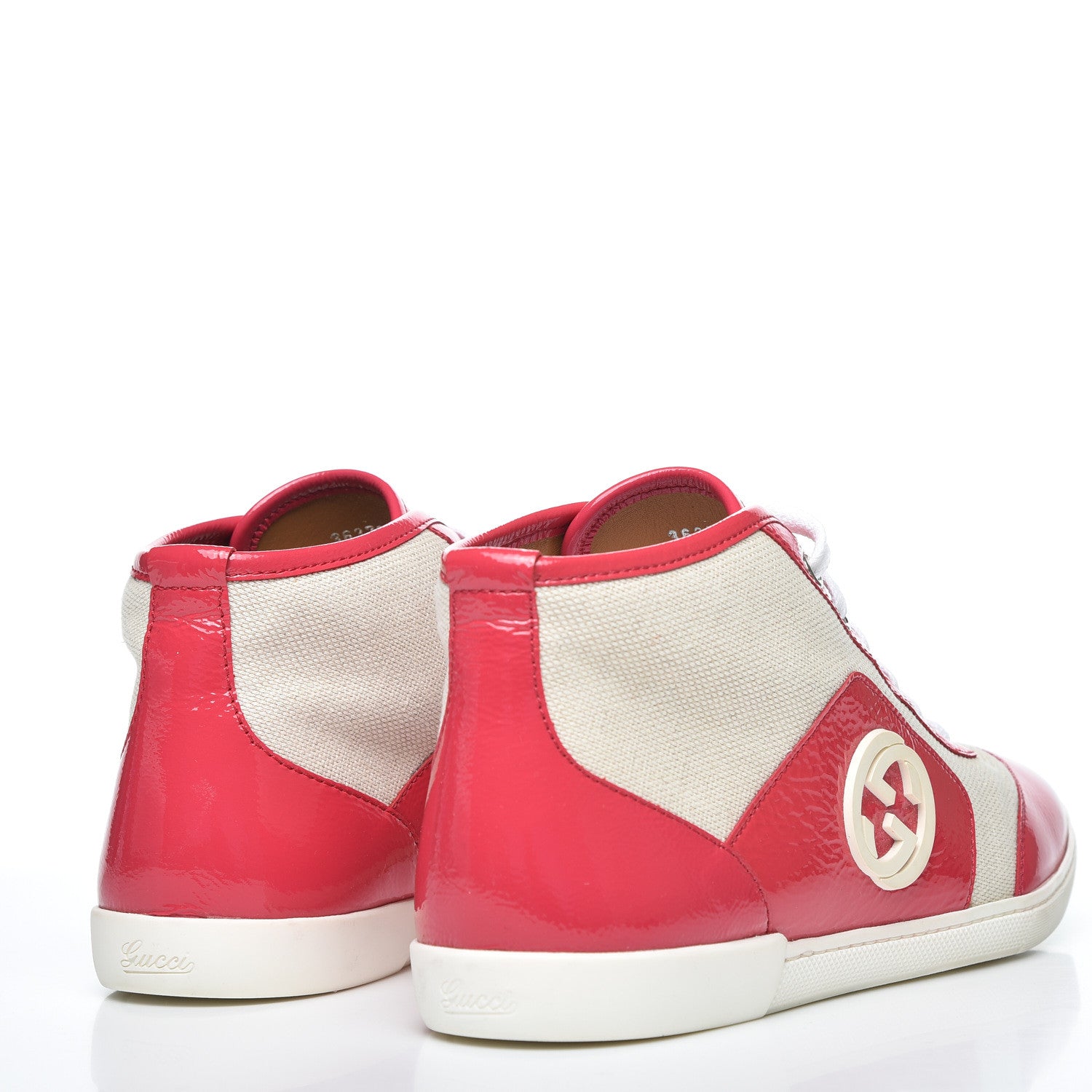 Gucci Canvas GG High Top Sneakers 40 Red 4 of 10