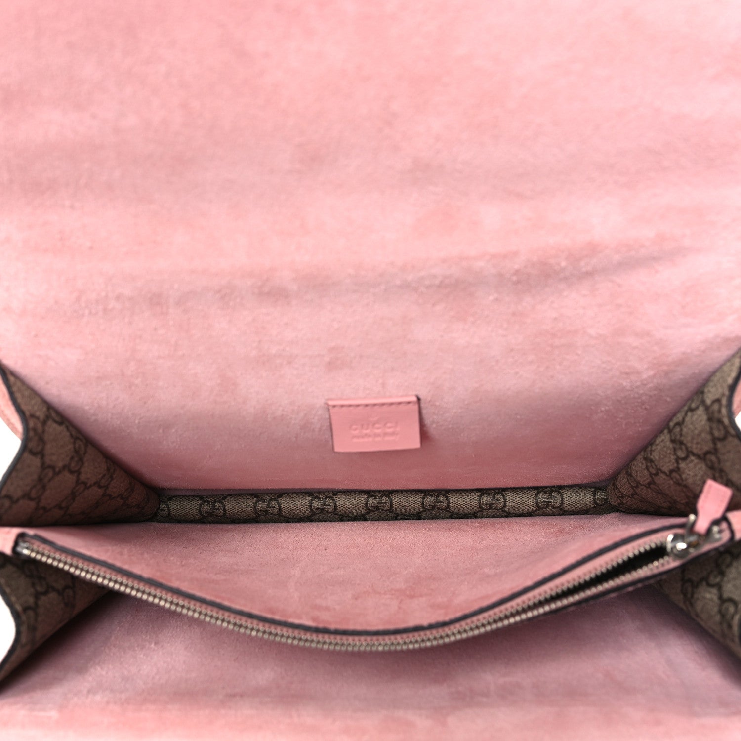 Gucci GG Supreme Monogram Suede Crystal Medium Dionysus Shoulder Bag Beige Ebony Light Peonia 5 of 9