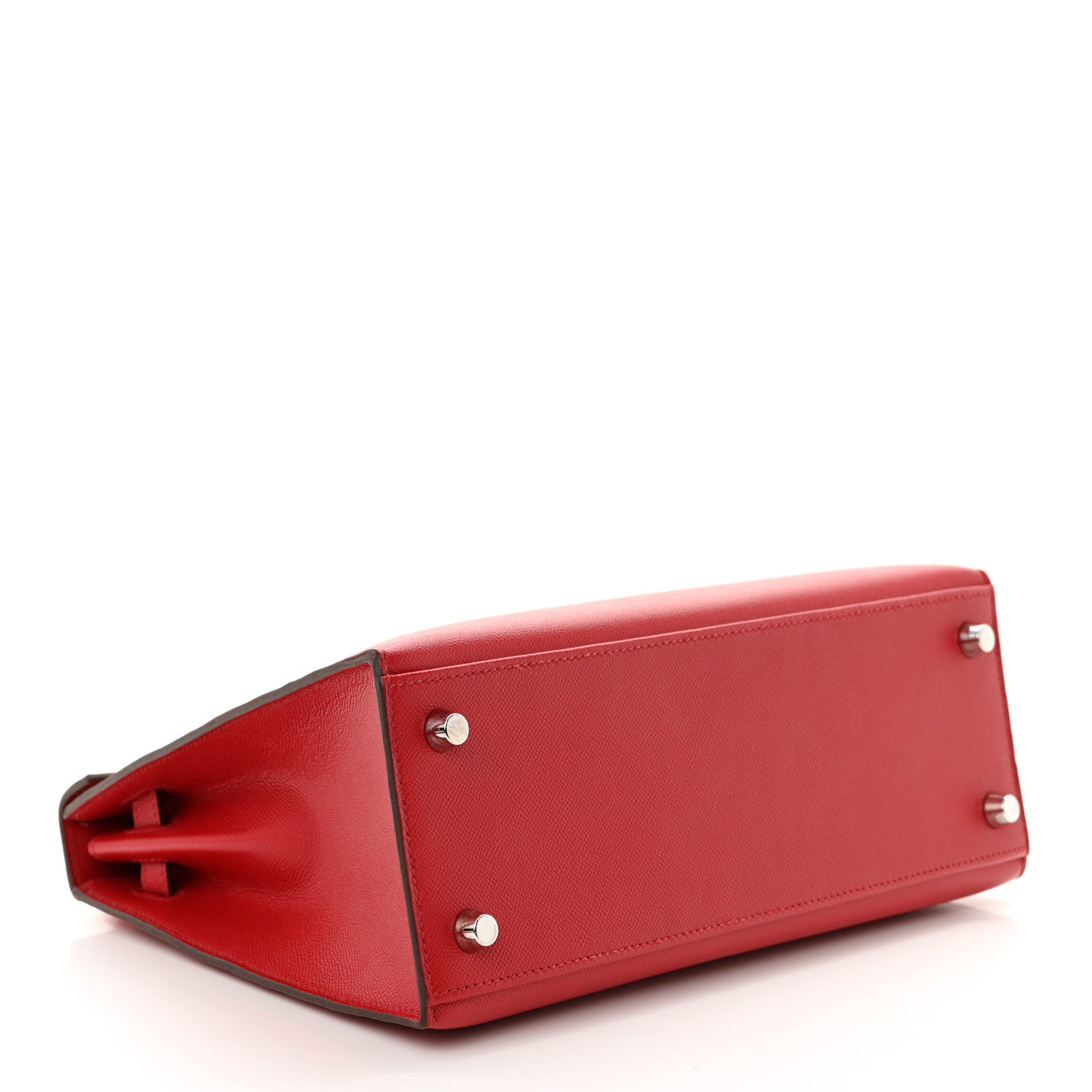 Hermes Madame Calfskin Verso Kelly Sellier 25 Rouge Piment Rose Shocking 4 of 13