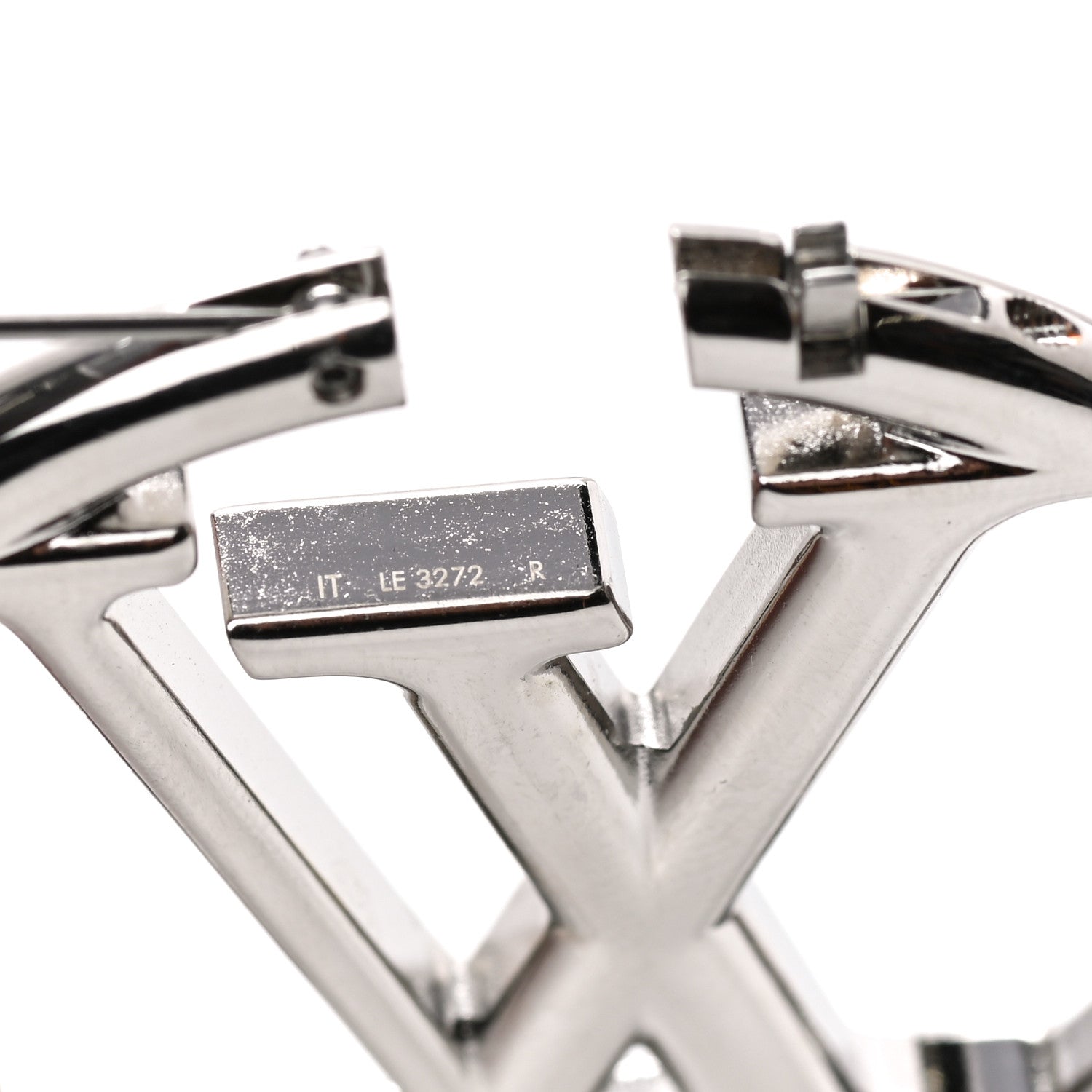 Louis Vuitton Palladium Louise Hoop Earrings Silver 4 of 7