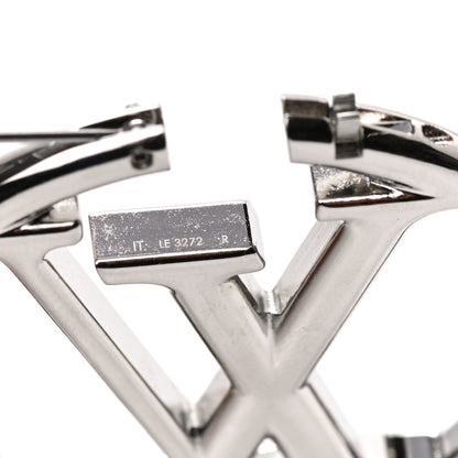 Louis Vuitton Palladium Louise Hoop Earrings Silver 4 of 7