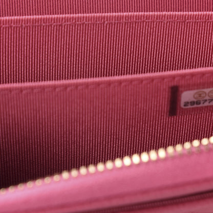 Chanel Caviar Quilted Zip Coin Purse Pink 7 of 8