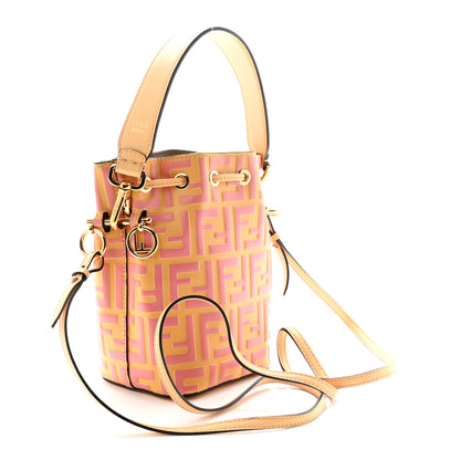 Fendi Vitello Liberty F is Fendi Bi-Color FF 1974 Embossed Mini Mon Tresor Bucket Bag Savana Lollypop 3 of 10