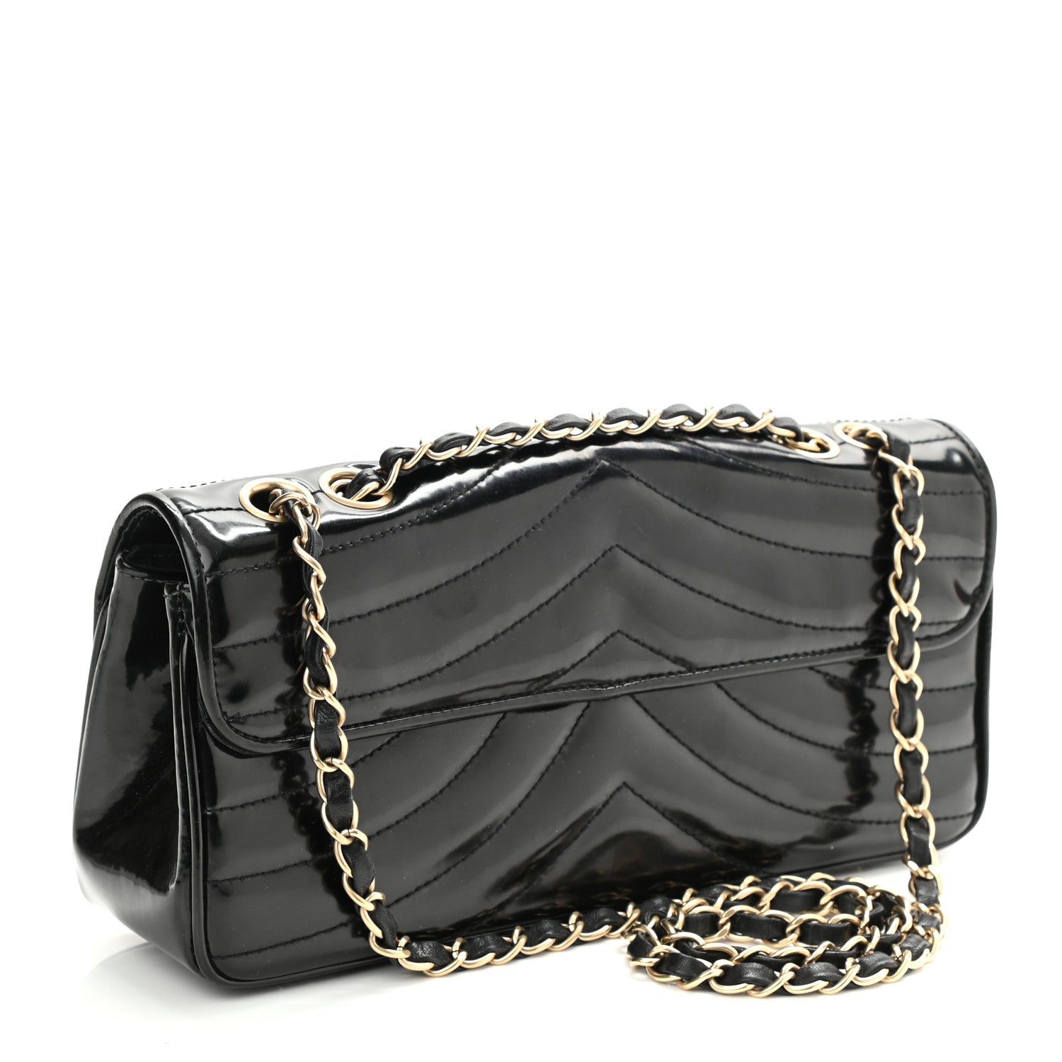 Chanel Glazed Calfskin Scallop Quilted Single Flap Black 3 of 10