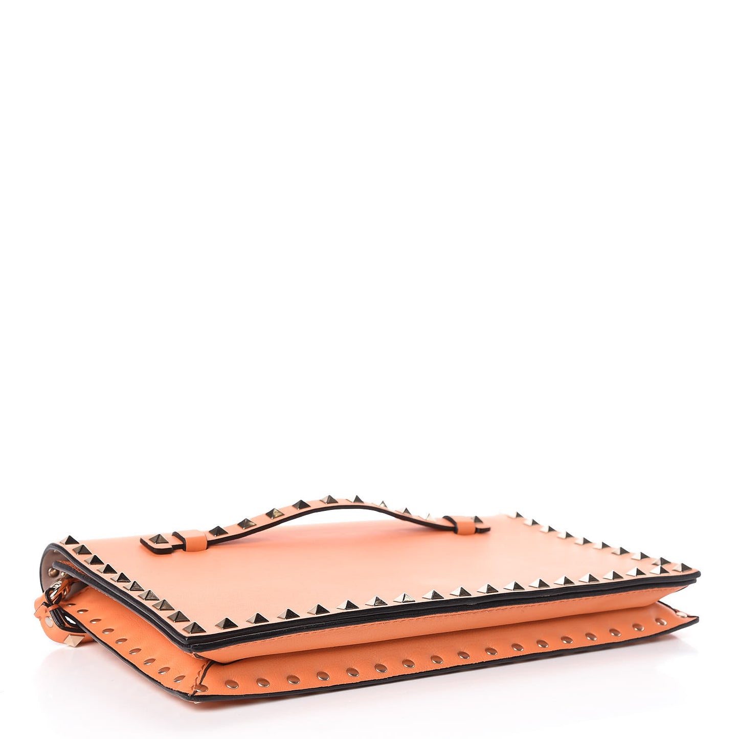 Nappa Rockstud Wristlet Clutch Melon Sorbet