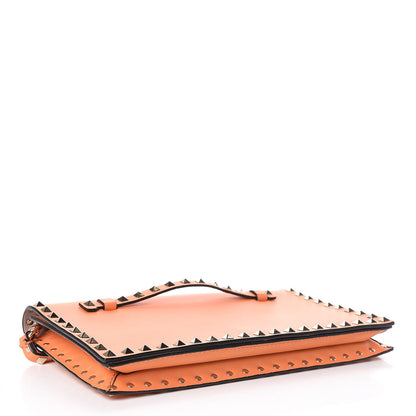 Valentino Garavani Nappa Rockstud Wristlet Clutch Melon Sorbet 4 of 9