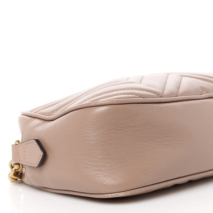 Gucci Calfskin Matelasse Small GG Marmont Chain Shoulder Bag Porcelain Rose 10 of 11