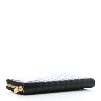 Saint Laurent Calfskin Y Quilted Joan Zip Around Wallet Black 4 of 8
