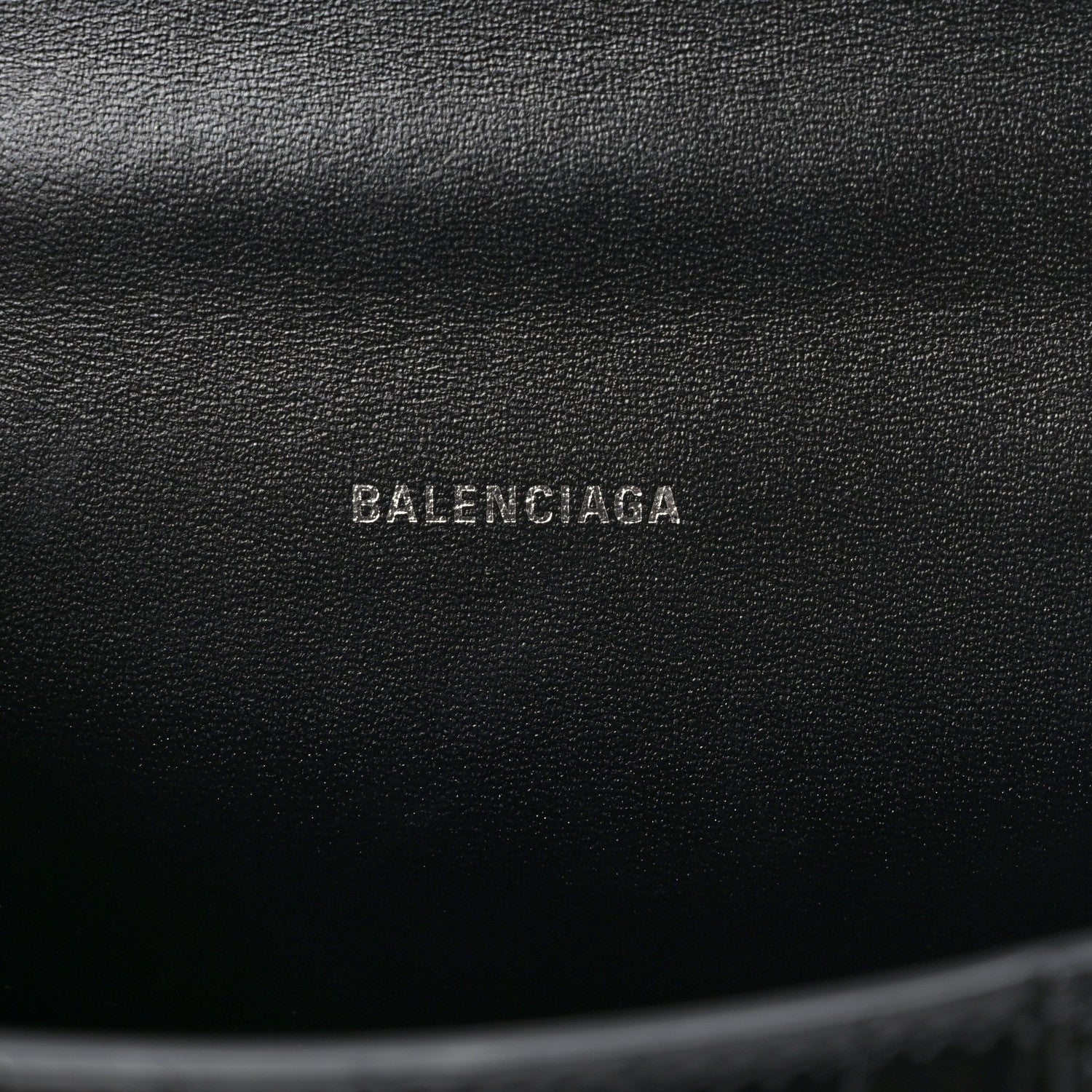 Balenciaga Shiny Calfskin Monochrome Crocodile Embossed Hourglass Top Handle Bag XS Black 6 of 8