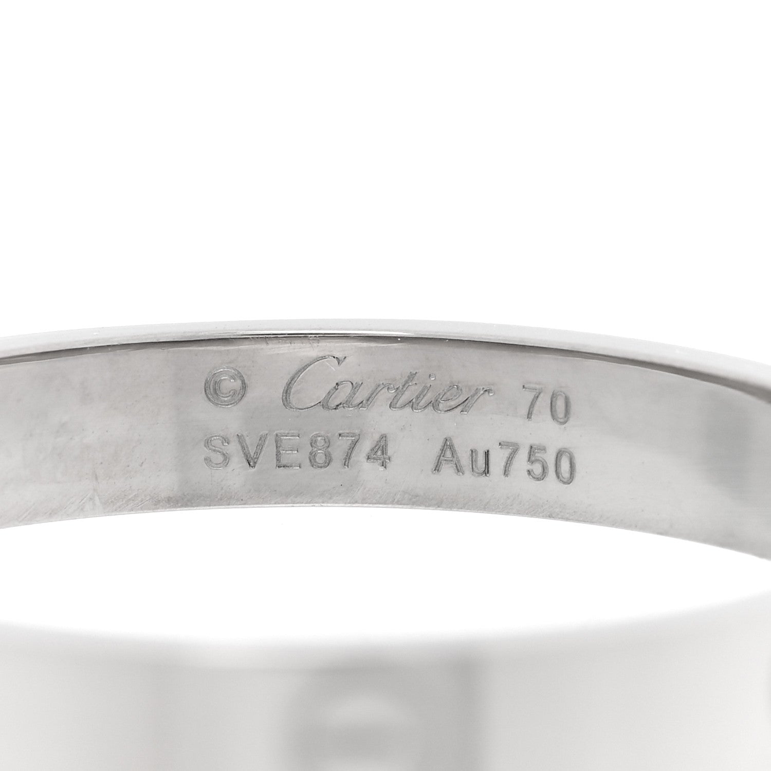Cartier 18K White Gold 3.5mm LOVE Wedding Band Ring 70 13 4 of 5