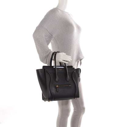 Celine Smooth Calfskin Micro Luggage Black 2 of 8