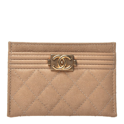 Chanel Caviar Quilted Boy Card Holder Beige 1 of 6