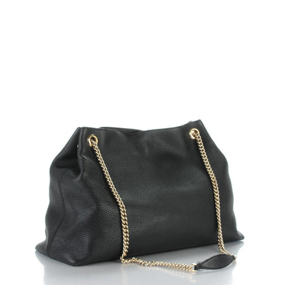 Gucci Pebbled Calfskin Large Soho Chain Shoulder Bag Black 3 of 8
