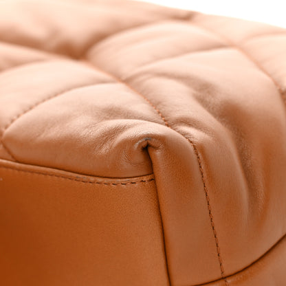 Saint Laurent Lambskin Quilted Small Loulou Puffer Monogram Chain Satchel Dark Honey 11 of 16