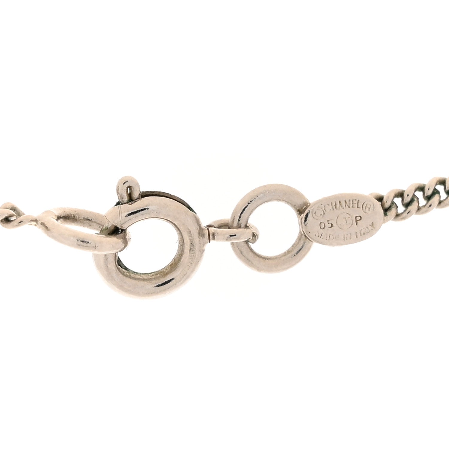Chanel Crystal CC Necklace Silver Black 4 of 4