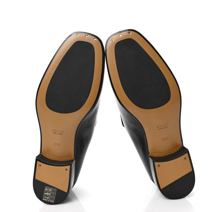 Gucci Goatskin Womens Horsebit Mid-Heel Loafers 38.5 Black 5 of 7