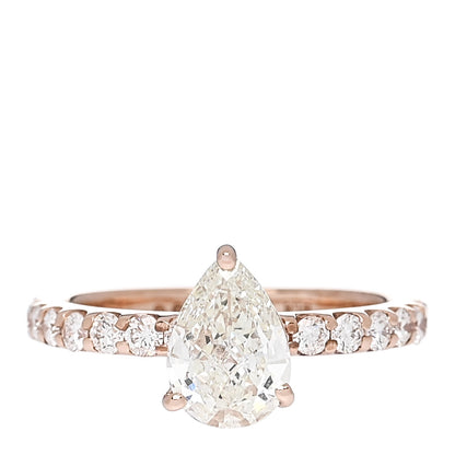 Parker & West by FASHIONPHILE 18K Rose Gold Diamond 1.014ct Pear Cut Pave Band Engagement Ring  51 5.75 10 of 11