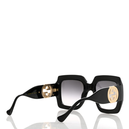 Gucci Acetate Rectangular Frame Chain Sunglasses GG1022S Black 4 of 8