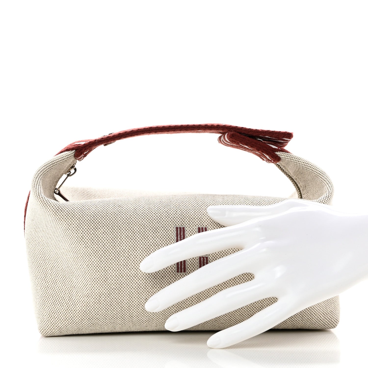 Hermes Canvas Small Bride-A-Brac Natural Rouge H 2 of 6