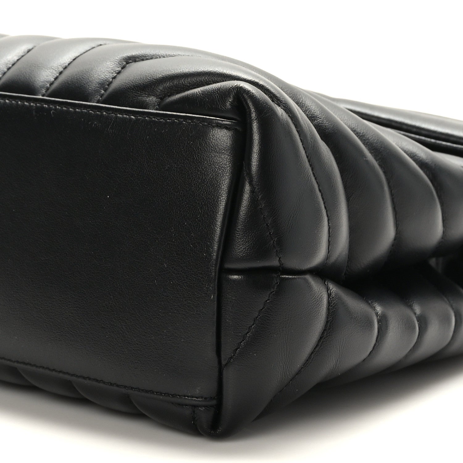 Saint Laurent Calfskin Y Quilted Monogram Monochrome Medium Loulou Chain Satchel Black 9 of 9