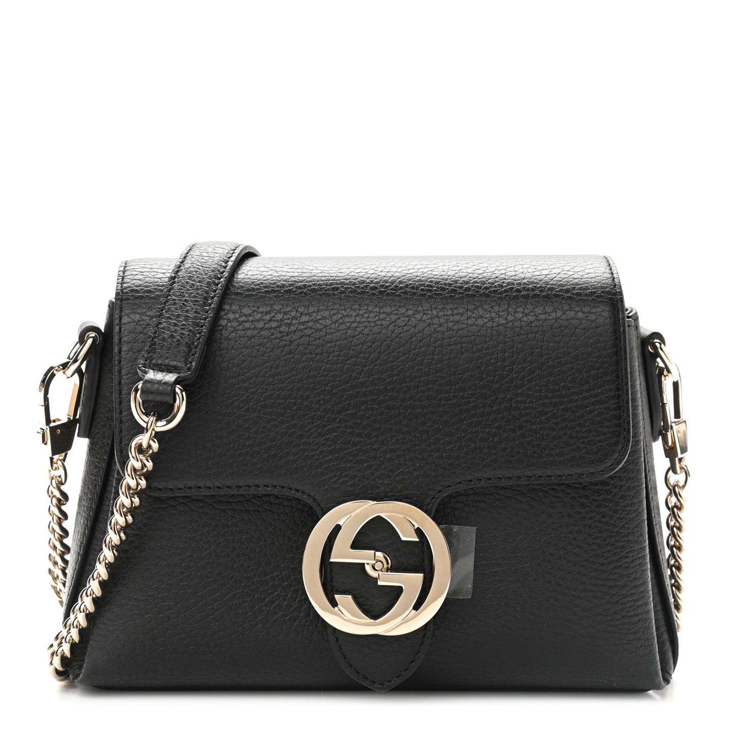 Dollar Calfskin Interlocking G Crossbody Bag Black