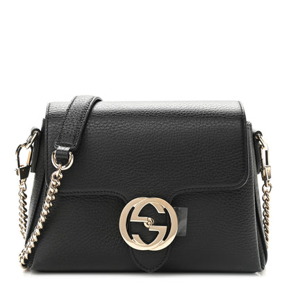 Gucci Dollar Calfskin Interlocking G Crossbody Bag Black 1 of 11