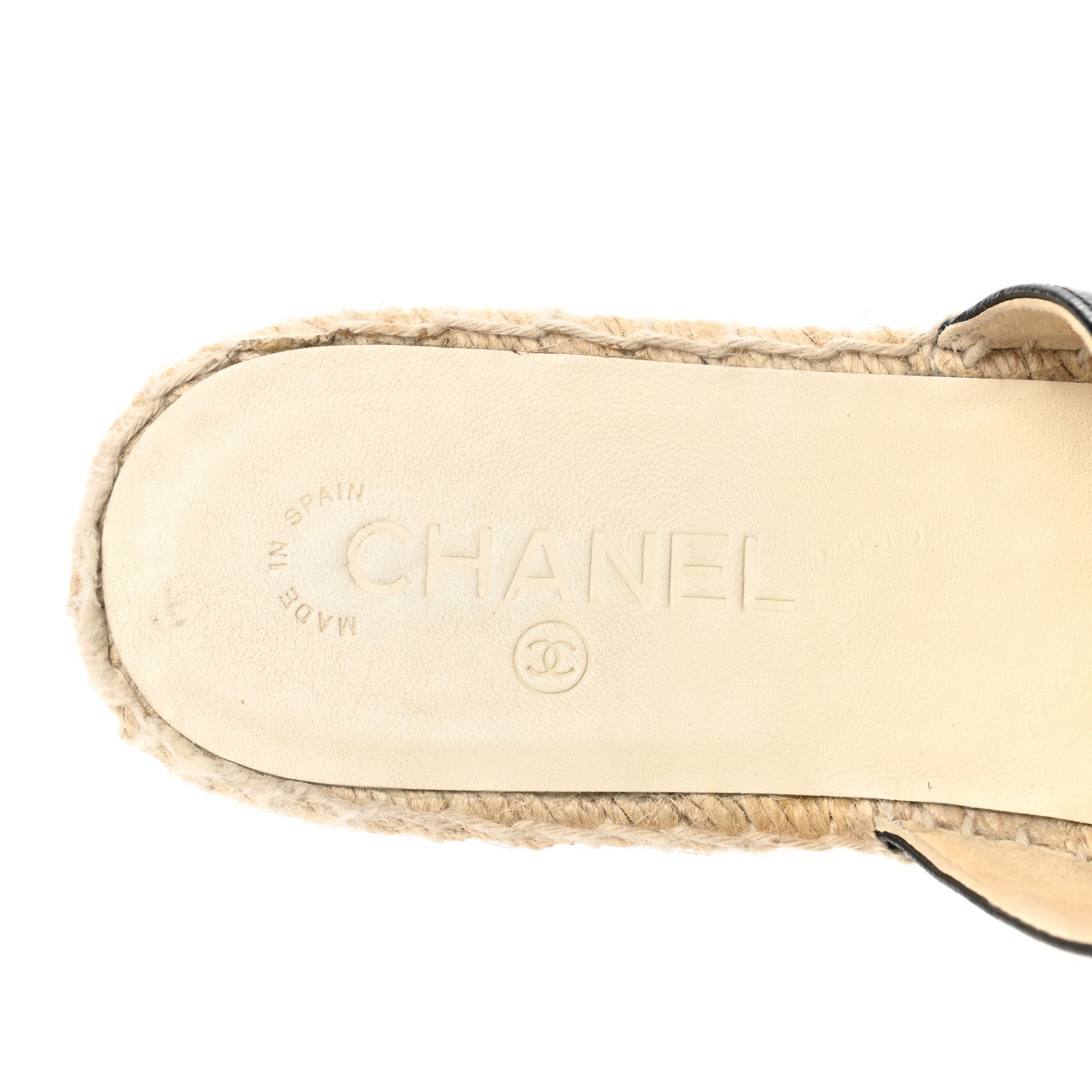 Chanel Iridescent Goatskin Patent CC Espadrille Mules 39 Black 6 of 7