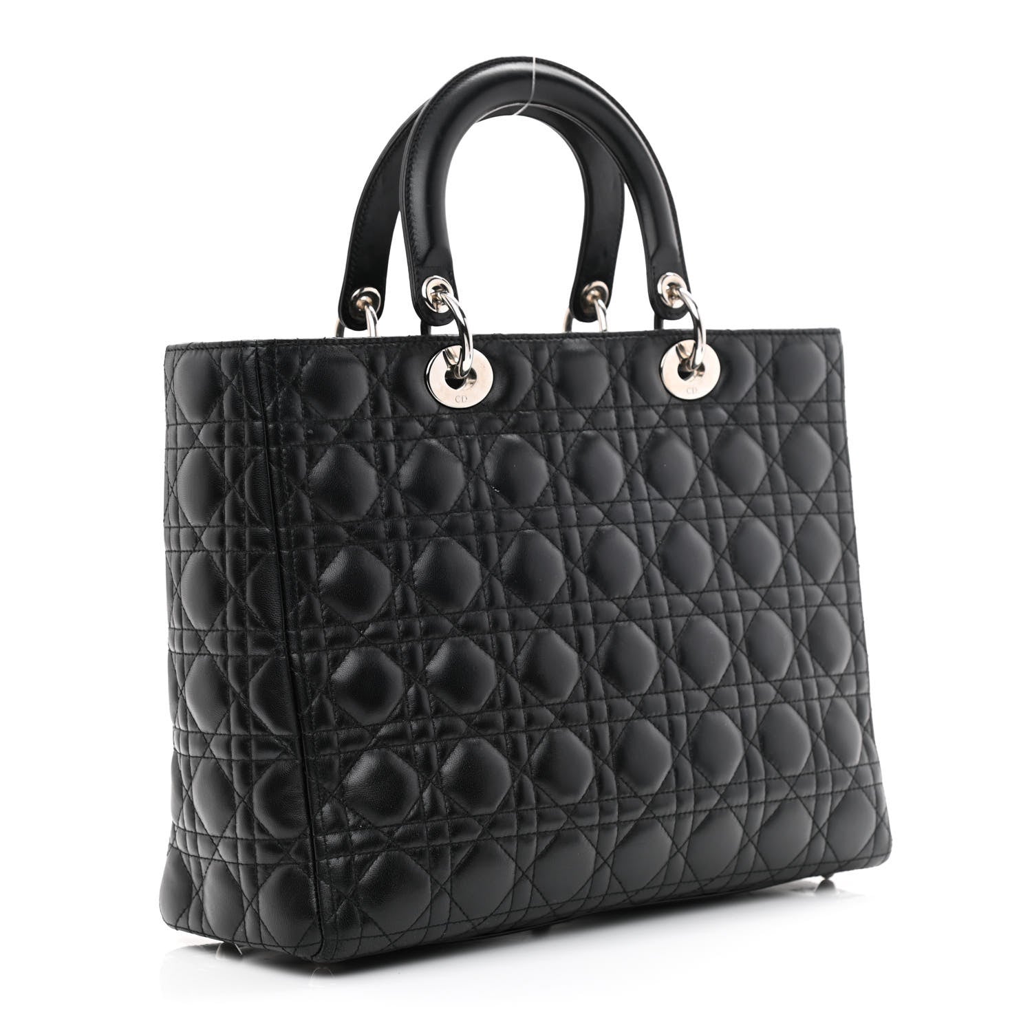 Christian Dior Lambskin Cannage Large Lady Dior Black 3 of 15