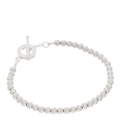 Tiffany Sterling Silver 4mm Beads Toggle Bracelet 1 of 4