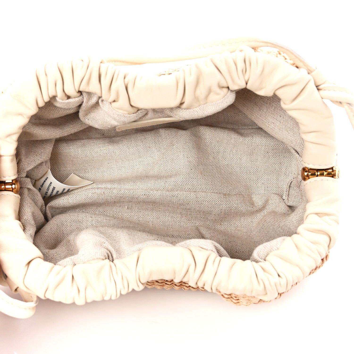 Mansur Gavriel Raffia Lambskin Woven Mini Cloud Clutch Natural Avorio 5 of 10