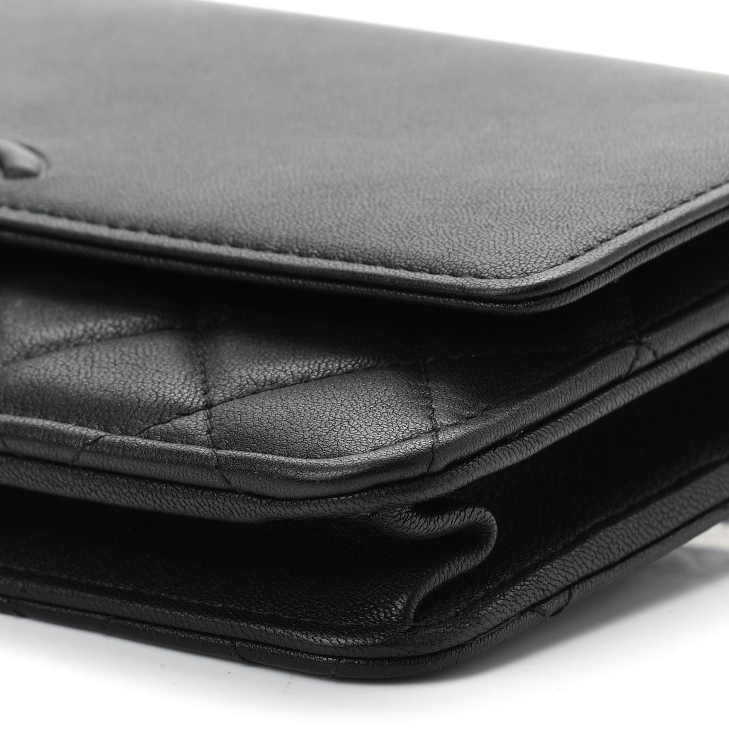 Chanel Grained Calfskin Quilted Urban Champion Wallet On Chain WOC Black 11 of 12