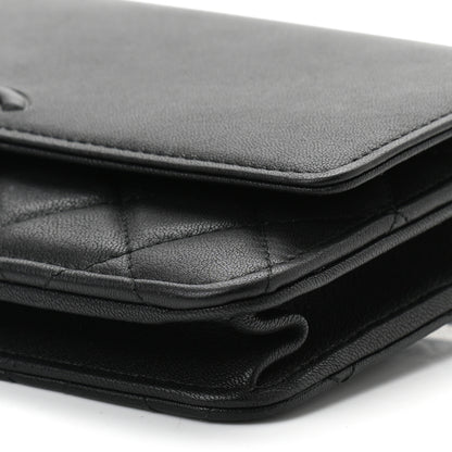 Chanel Grained Calfskin Quilted Urban Champion Wallet On Chain WOC Black 11 of 12