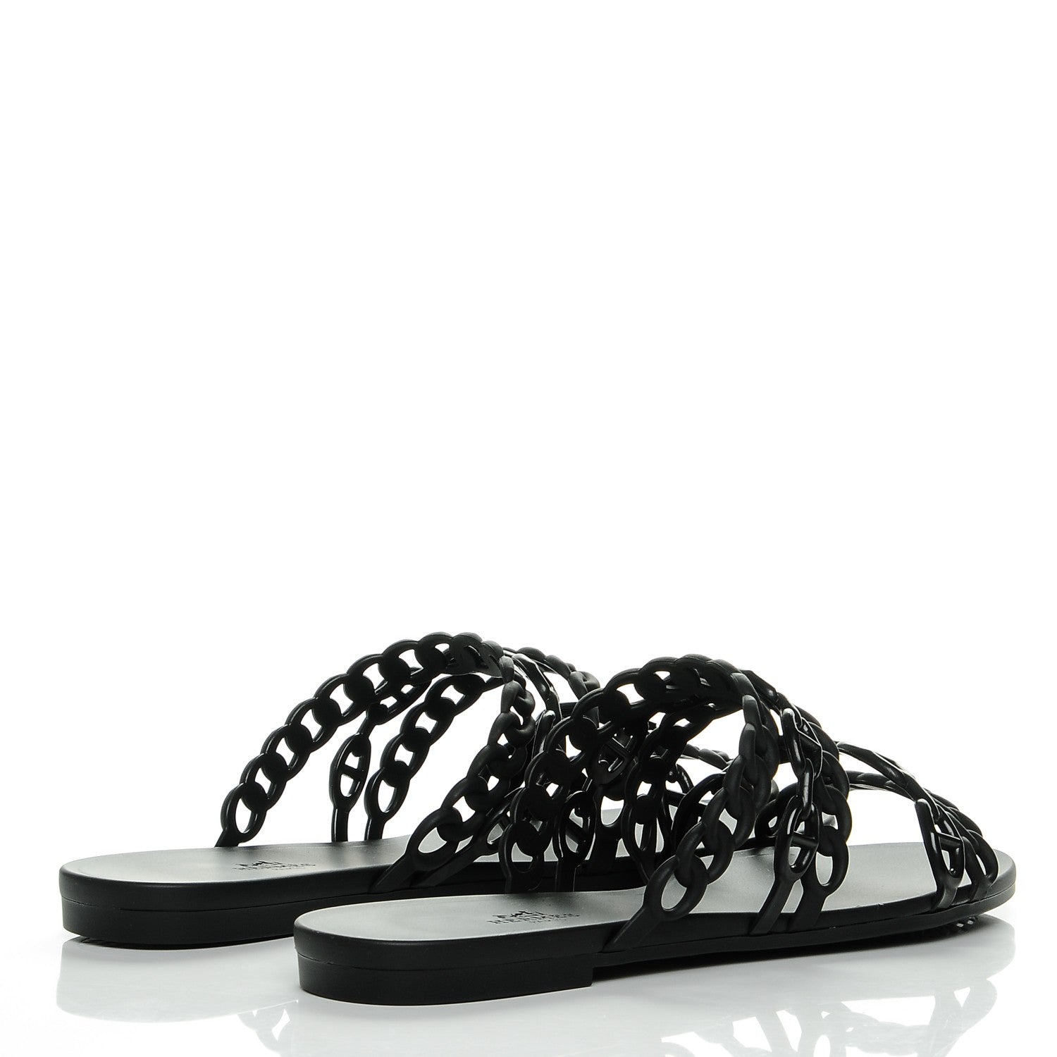 Hermes Rubber Chaine d'Ancre Nude Sandals 41 Black 4 of 7