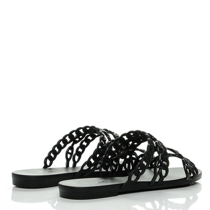 Hermes Rubber Chaine d'Ancre Nude Sandals 41 Black 4 of 7