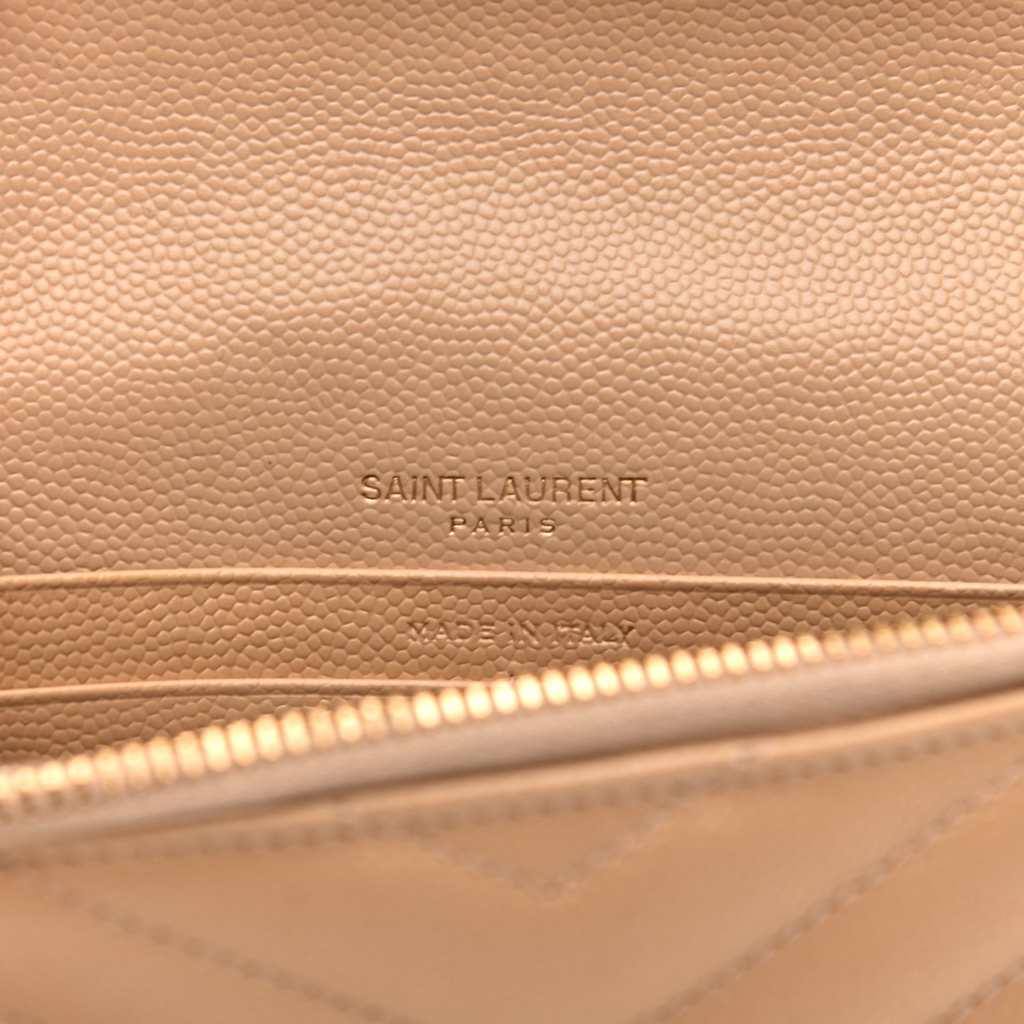 Grain De Poudre Matelasse Chevron Monogram Envelope Chain Wallet Nude Powder