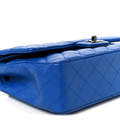 Chanel Caviar Quilted Medium Double Flap Blue 10 of 11