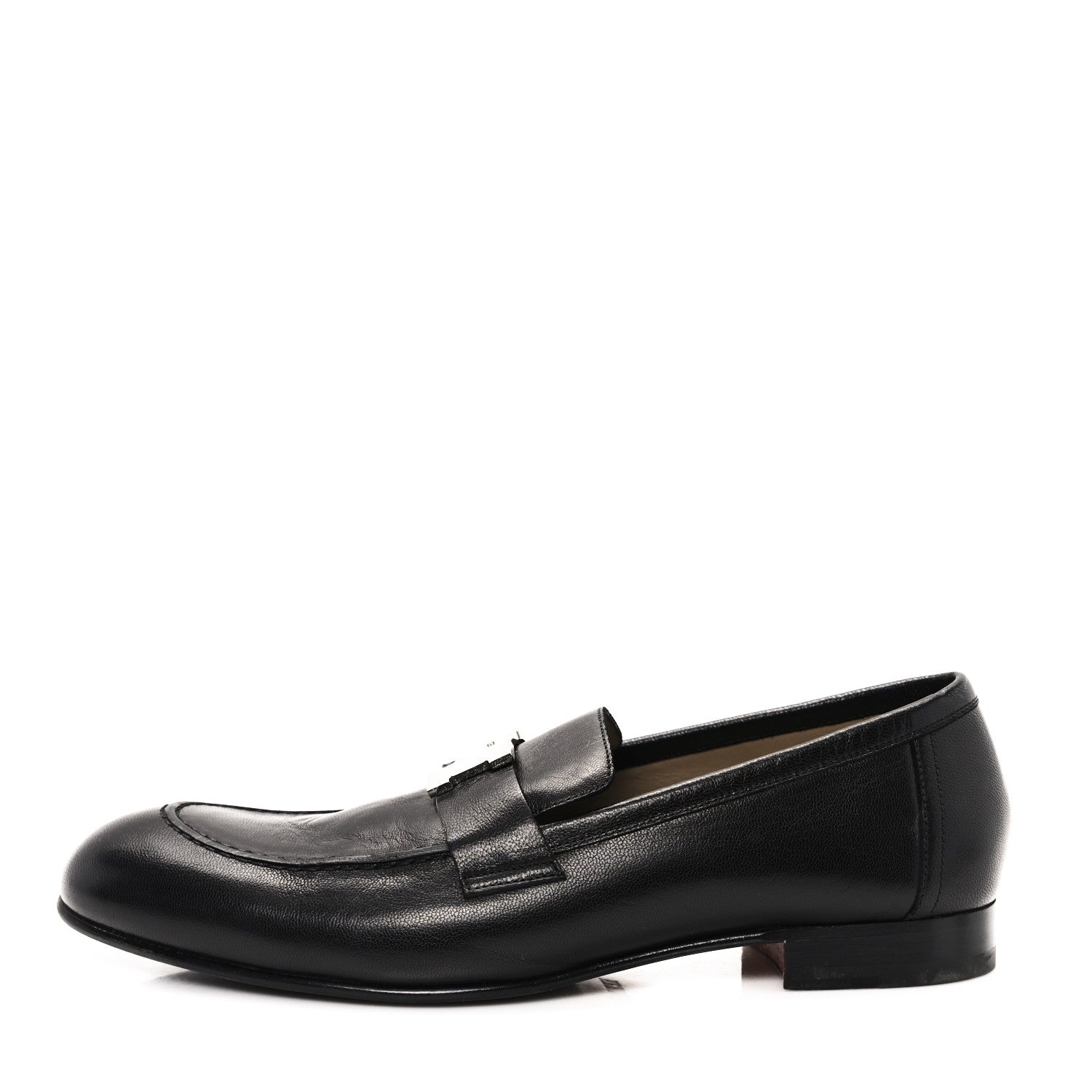 Hermes Goatskin Mens Paris Loafers 41.5 Black 1 of 10