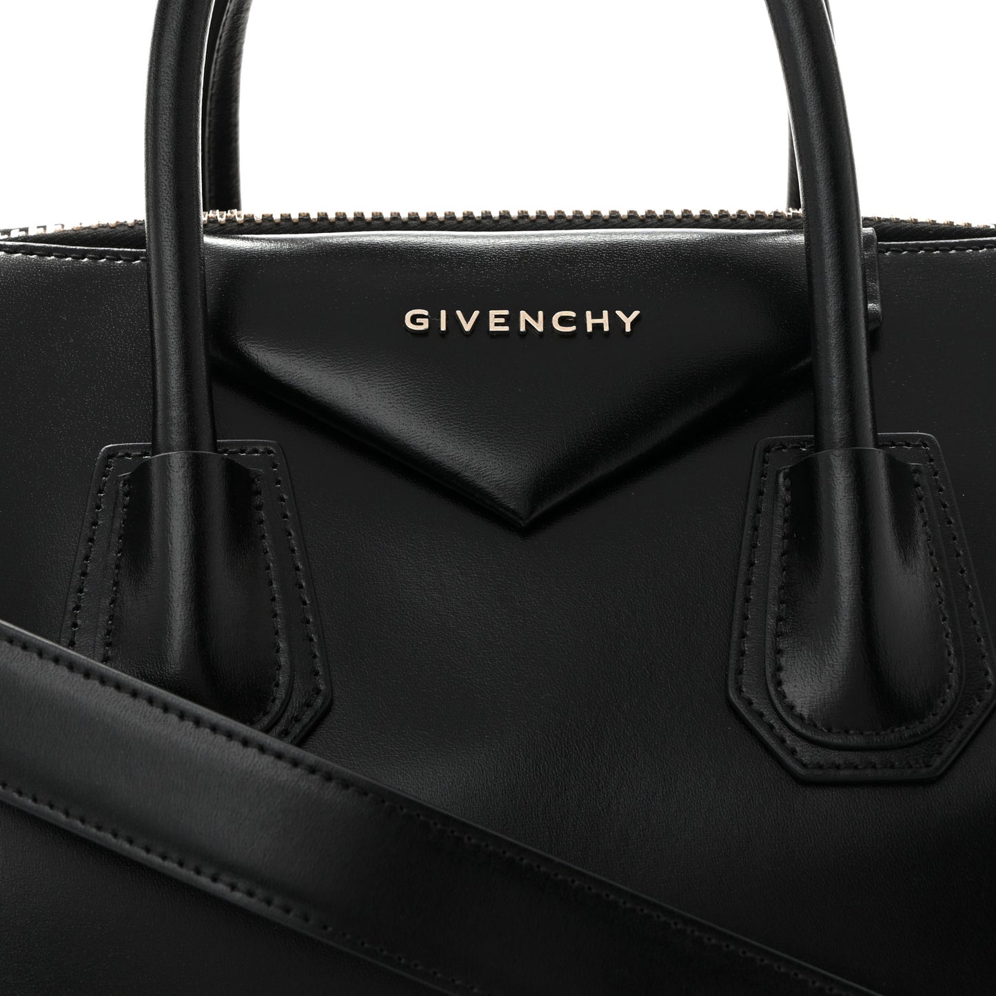 Shiny Lord Calfskin Medium Antigona Black