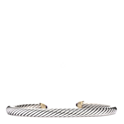 David Yurman Sterling Silver 14K Yellow Gold Amethyst 5mm Cable Classics Petite Color Bracelet 2 of 3