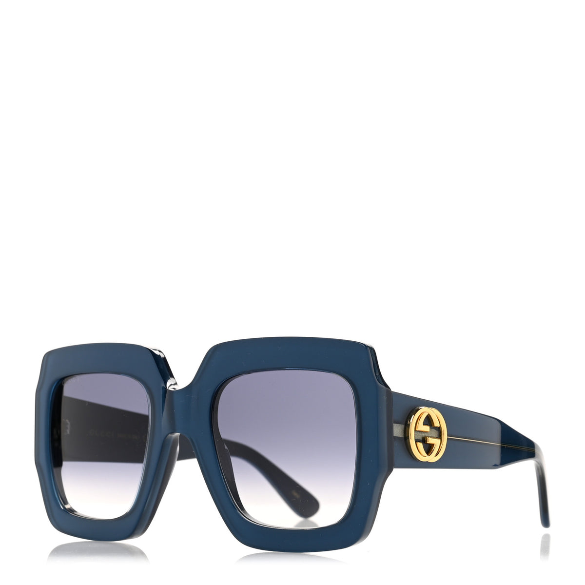 Gucci Acetate Square Web Frame GG0178S Sunglasses Navy 1 of 6