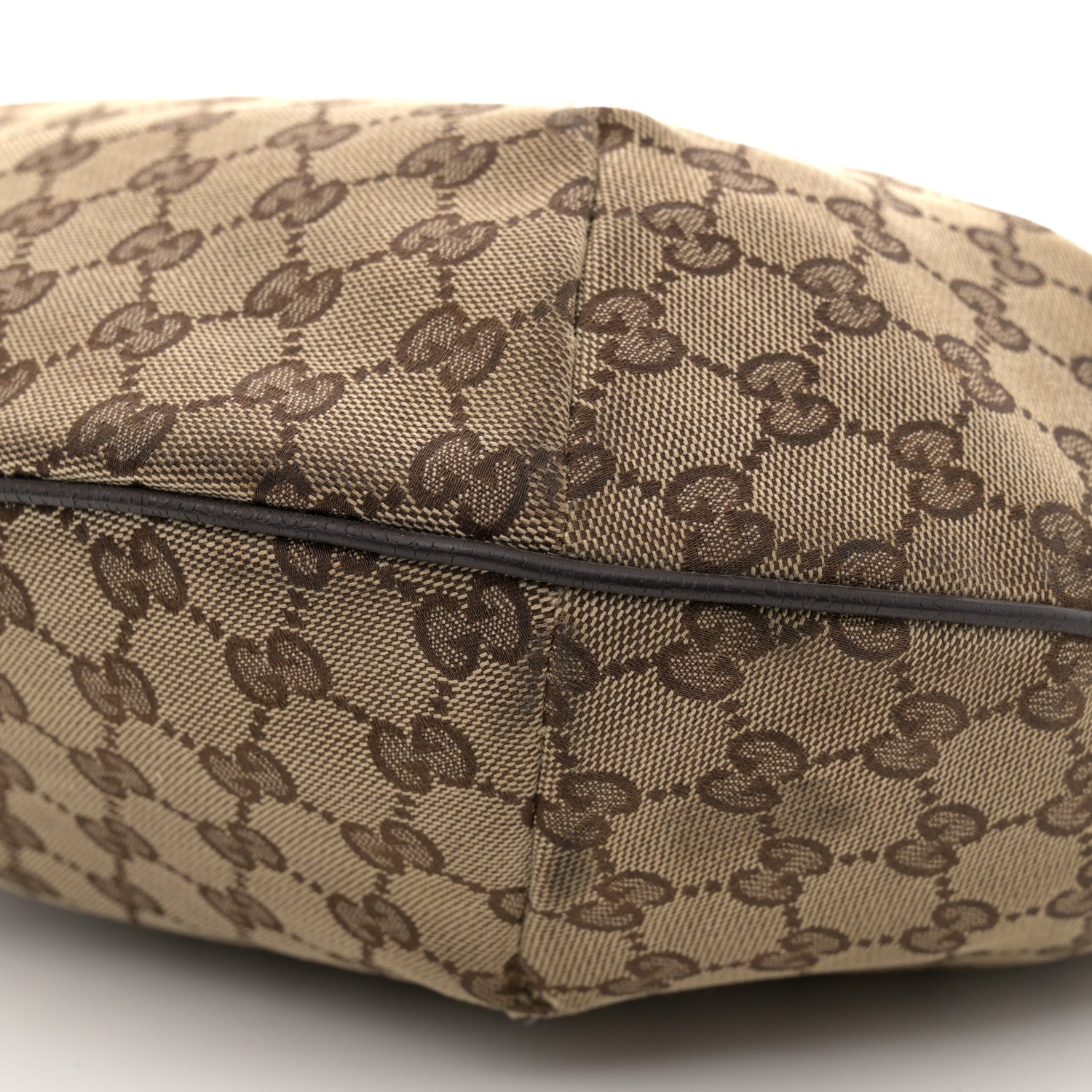 Gucci Monogram Web Medium Half Moon Hobo Dark Brown 10 of 15
