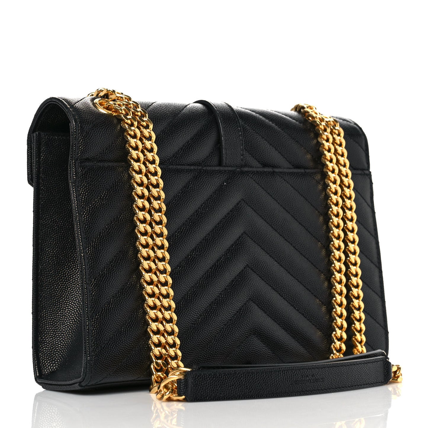 Grain De Poudre Matelasse Chevron Medium Monogram Satchel Black
