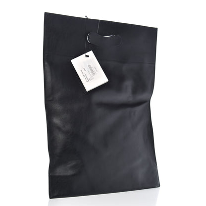 Balenciaga Calfskin Printed Kitten Plastic Bag Shopper S Black 3 of 9